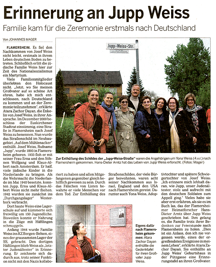 Jupp-Weiss-Straßeneinweihung