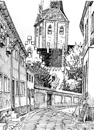 Pfarrhaus und Martinskirche