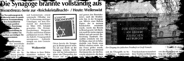 WOCHENSPIEGEL-SERIE von Regionalhistoriker Hans-Dieter Arntz